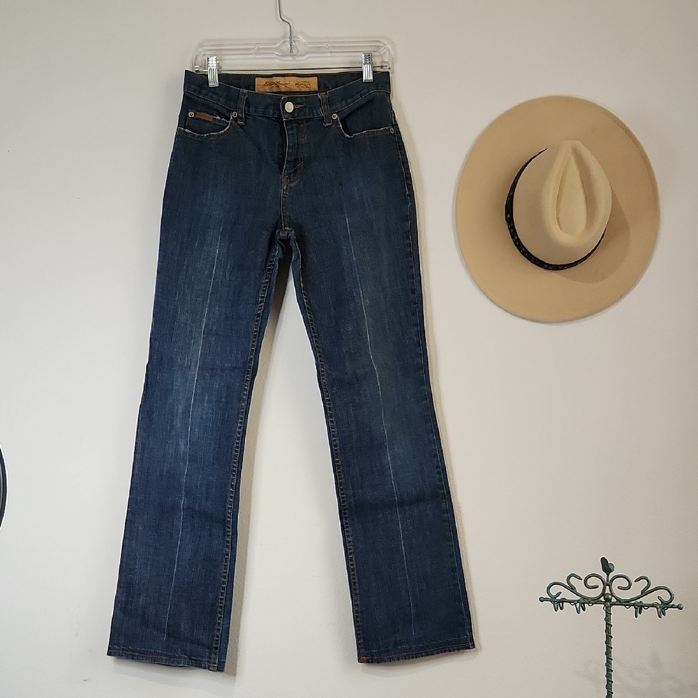 Eddie Bauer Dark Blue Straight Leg Jeans, size 4-ish